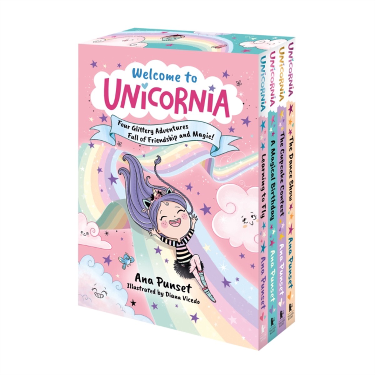Welcome to Unicornia: Four Glittery Adventures Full of Friendship and Magic! 9781529530810 Multiple-component retail product, boxed
